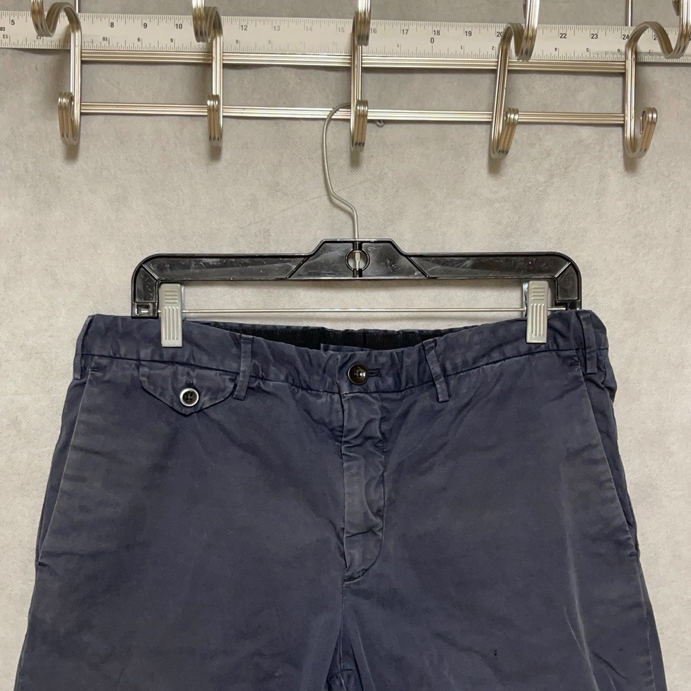Incotex Shorts Men 32 Cuffed Chinolino Royal Batavia Slim Woven Lightweight 10"